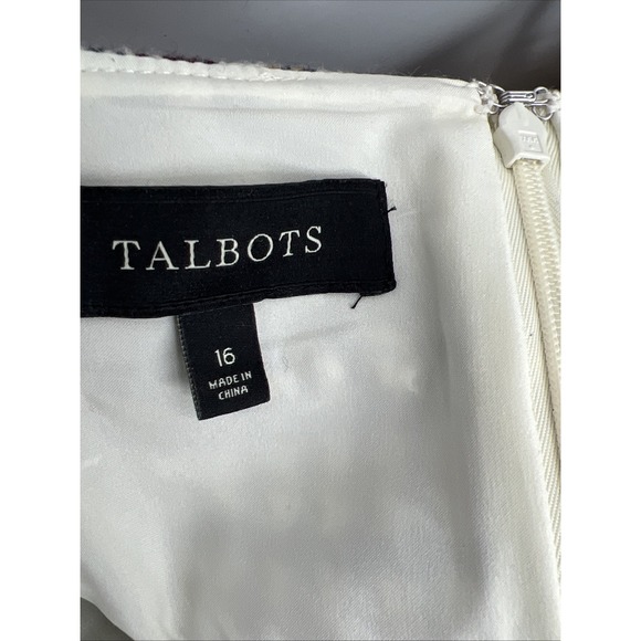 Talbots Houndstooth Women's 16 Brown Wool Blend Pencil Skirt Old Money Heritage - Picture 5 of 6